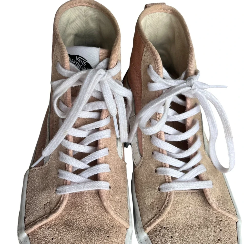 Vans Sentry Women 6.5 Pink Rose Suede Canvas Sk8 Hi Waffle Cup Platform Sneakers